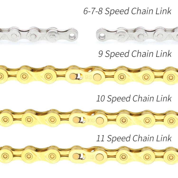3 Pairs 12 Speed (Gold) ZH405 Mountain Road Bicycle Chain Magic Buckle Chain Quick Release Buckle