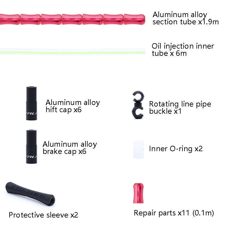 TRLREQ Mountain Road Bicycle Aluminum Alloy Brake Outer Tube Oil-Filled Fish Bone Line Tube, Colo...