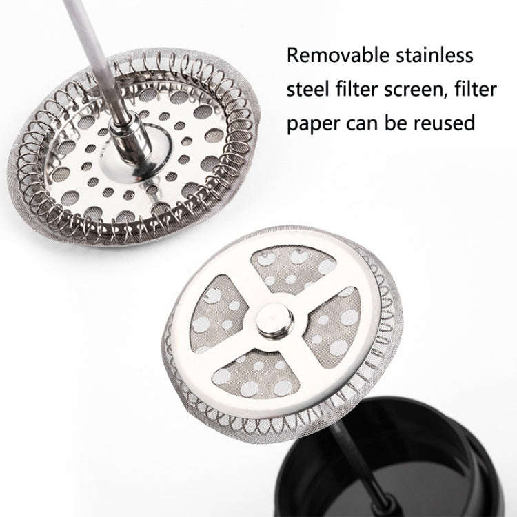 Household Hand Brewed Coffee French Filter Press Pot Glass Tea Maker(1000ml)
