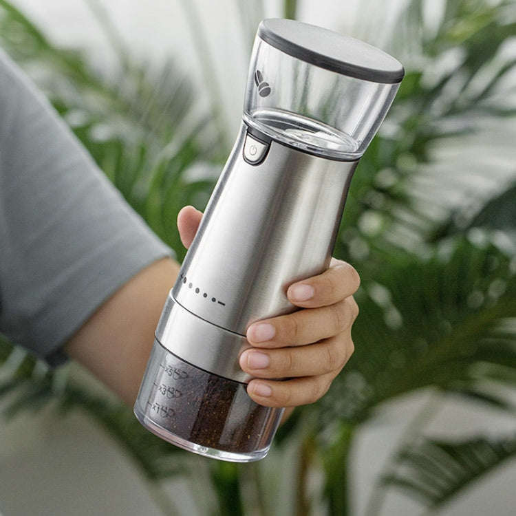 USB Rechargeable Coffee Machine Electric Coffee Grinder(Stainless Steel Color)
