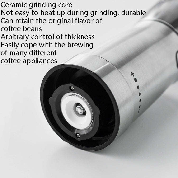 USB Rechargeable Coffee Machine Electric Coffee Grinder(Stainless Steel Color)