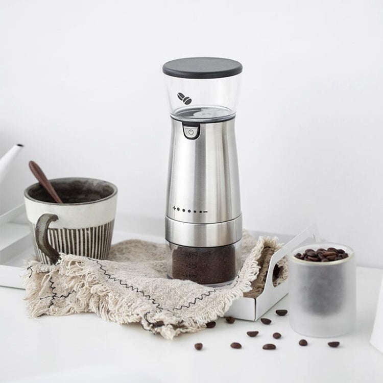 USB Rechargeable Coffee Machine Electric Coffee Grinder(Stainless Steel Color)