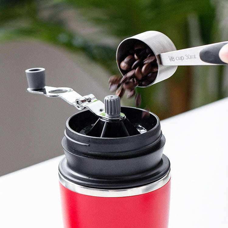 Portable Coffee Beans Grinder Home Hand-Cranked Coffee Machine Stainless Steel Grinder(Red)