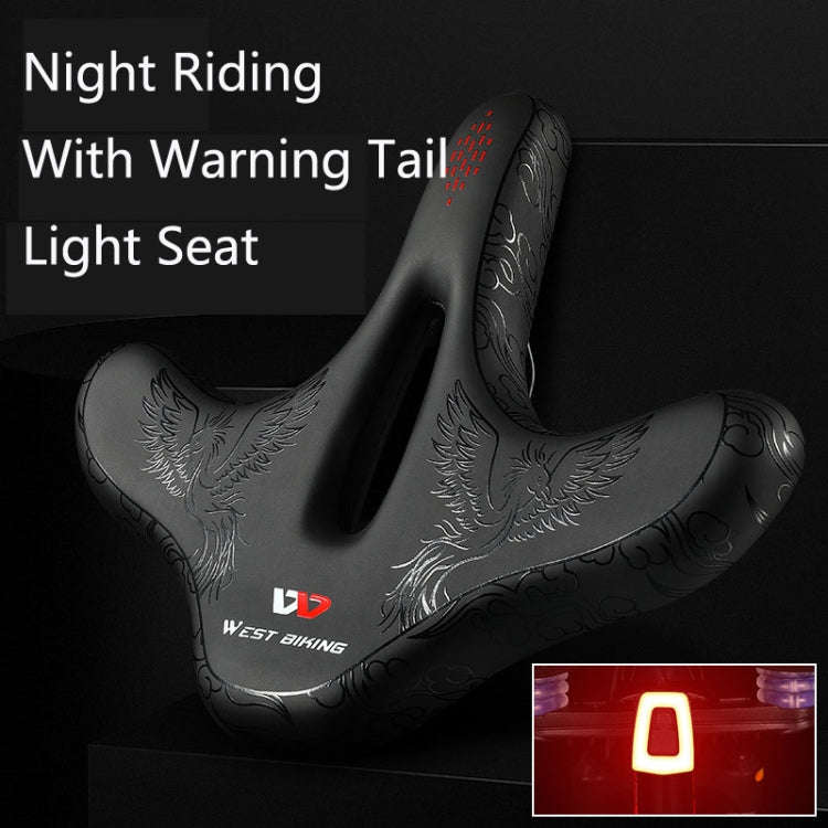 WEST BIKING YP1602797 Bicycle Hollow Seat Night Riding With Warning Tail Light Seat(Line Swallow)