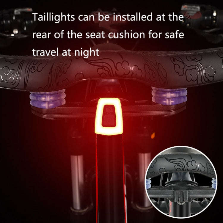 WEST BIKING YP1602797 Bicycle Hollow Seat Night Riding With Warning Tail Light Seat(Black Goose)