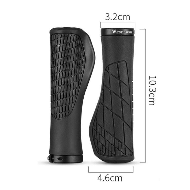 1 Pair WEST BIKING YP0804060 Bicycle Grips Mountain Bike Non-Slip Rubber Grips(Orange)