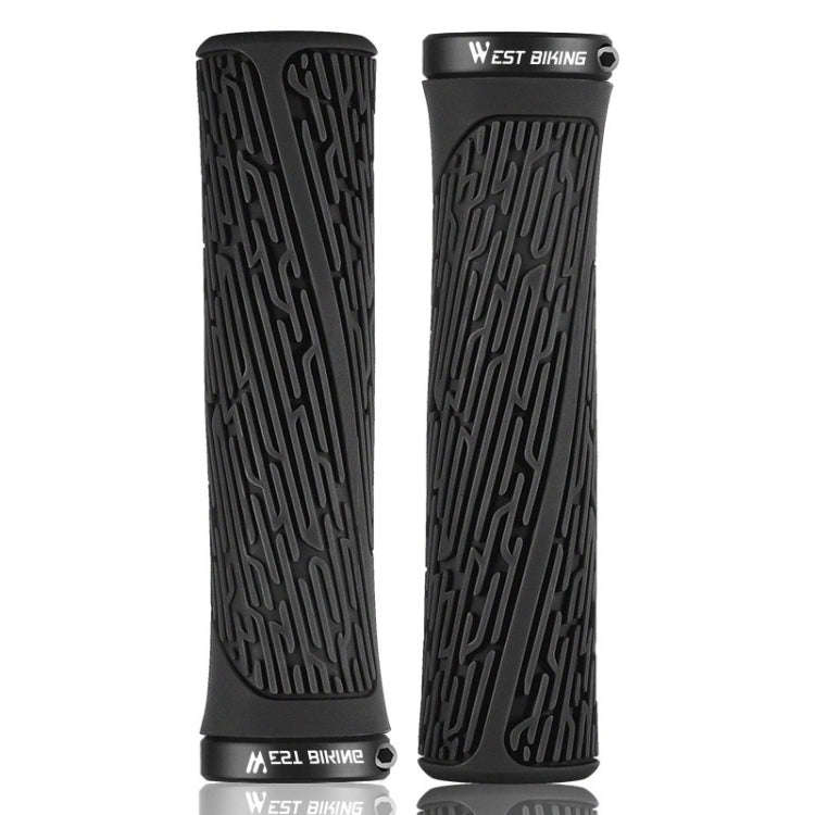 1 Pair WEST BIKING YP0804061 Bicycle Anti-Slip Shock Absorber Grip Mountain Bike Rubber Handlebar...