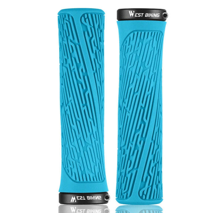 1 Pair WEST BIKING YP0804061 Bicycle Anti-Slip Shock Absorber Grip Mountain Bike Rubber Handlebar...