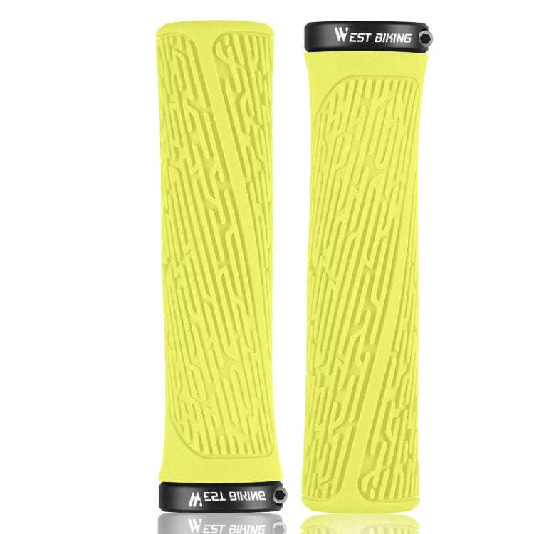 1 Pair WEST BIKING YP0804061 Bicycle Anti-Slip Shock Absorber Grip Mountain Bike Rubber Handlebar...