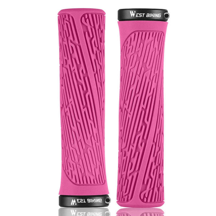 1 Pair WEST BIKING YP0804061 Bicycle Anti-Slip Shock Absorber Grip Mountain Bike Rubber Handlebar...