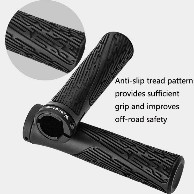 1 Pair WEST BIKING YP0804061 Bicycle Anti-Slip Shock Absorber Grip Mountain Bike Rubber Handlebar...