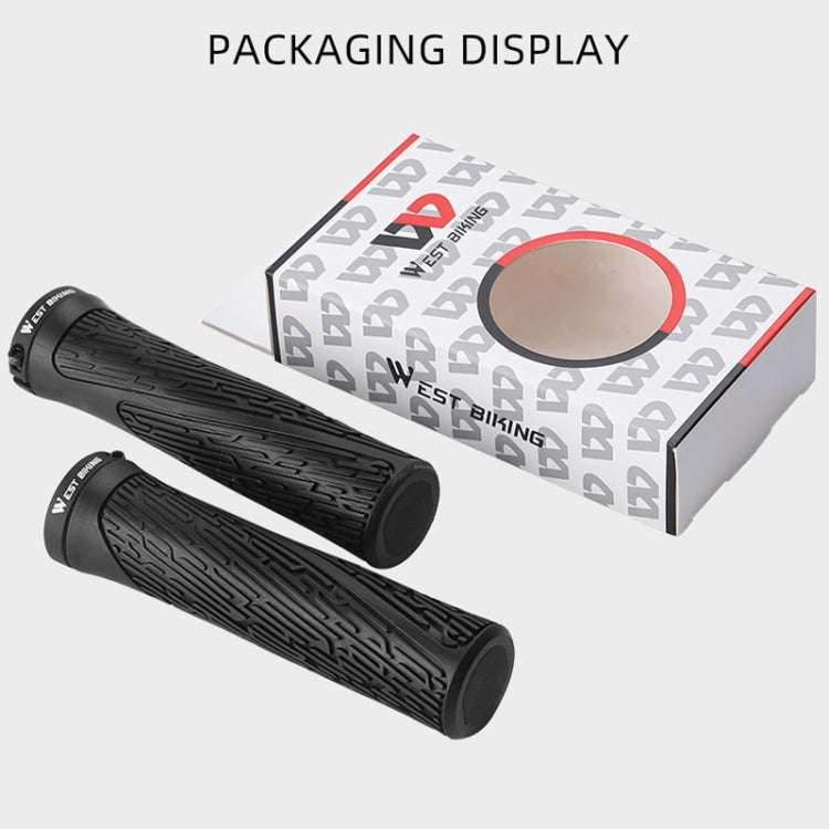 1 Pair WEST BIKING YP0804061 Bicycle Anti-Slip Shock Absorber Grip Mountain Bike Rubber Handlebar...
