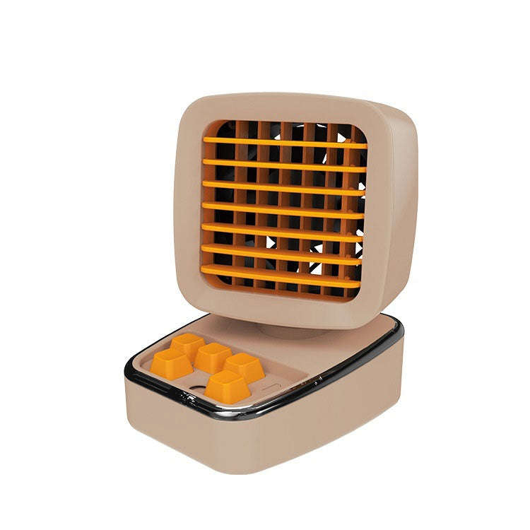 A5 Mini Humidifying Refrigeration Air Conditioning Fan USB Home Desktop Water Cooling Fan(Ivory C...