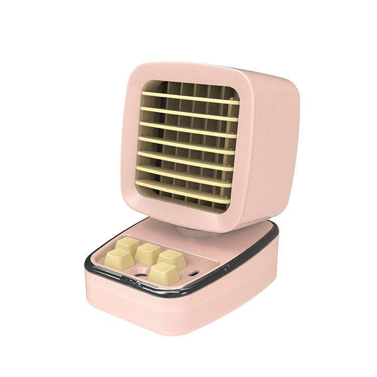 A5 Mini Humidifying Refrigeration Air Conditioning Fan USB Home Desktop Water Cooling Fan(Girl Pink)