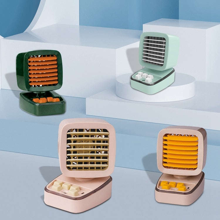 A5 Mini Humidifying Refrigeration Air Conditioning Fan USB Home Desktop Water Cooling Fan(Vintage...