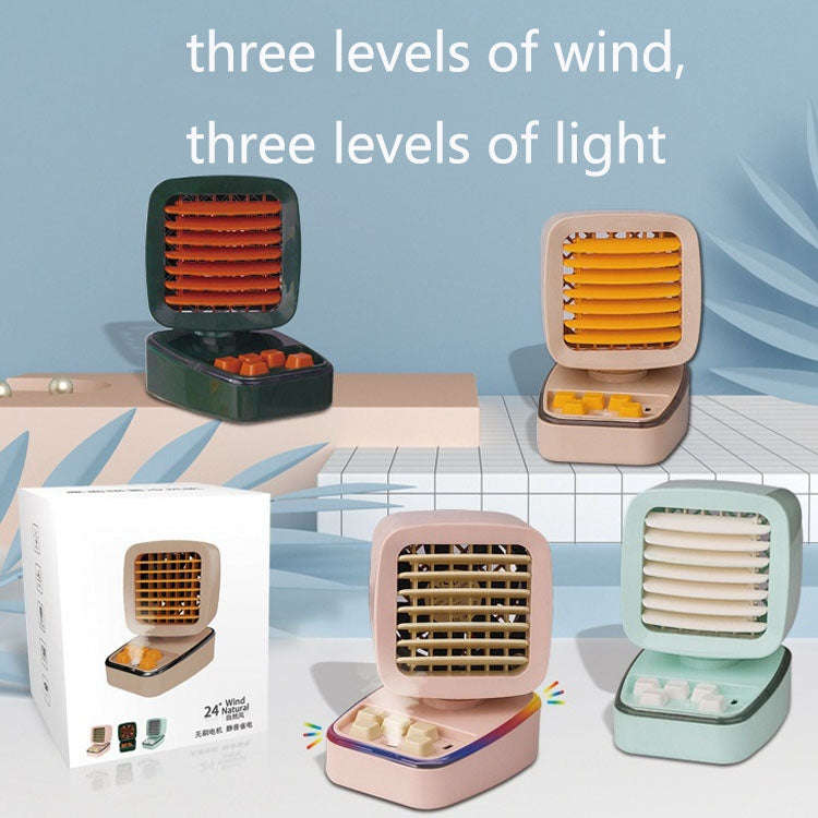 A5 Mini Humidifying Refrigeration Air Conditioning Fan USB Home Desktop Water Cooling Fan(Ivory C...