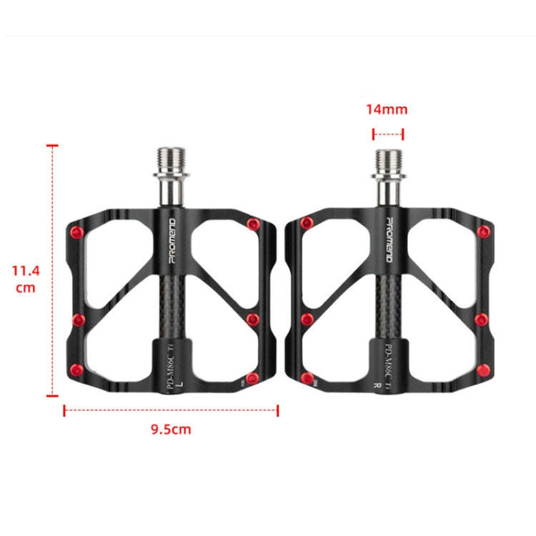 1 Pair PROMEND Titanium Axle Carbon Tube Bicycle Pedal Mountain Bike Road Bike 3 Palin Pedal PD-M...