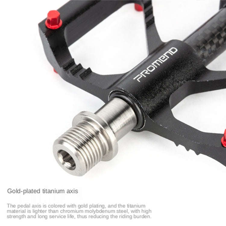 1 Pair PROMEND Titanium Axle Carbon Tube Bicycle Pedal Mountain Bike Road Bike 3 Palin Pedal PD-M...