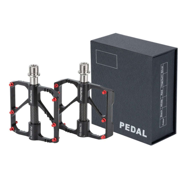 1 Pair PROMEND Titanium Axle Carbon Tube Bicycle Pedal Mountain Bike Road Bike 3 Palin Pedal PD-M...
