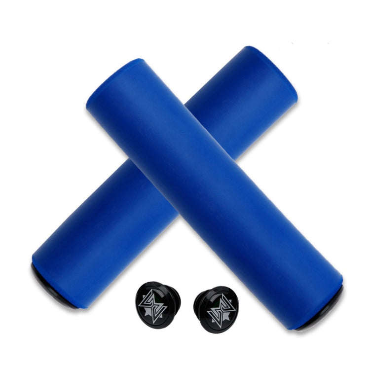 MEROCA Mountain Bike Grip Cover Shock Absorbic Silicone Handlebar Sponge Cover(Blue)