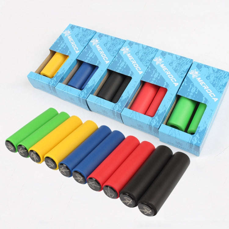 MEROCA Mountain Bike Grip Cover Shock Absorbic Silicone Handlebar Sponge Cover(Green)