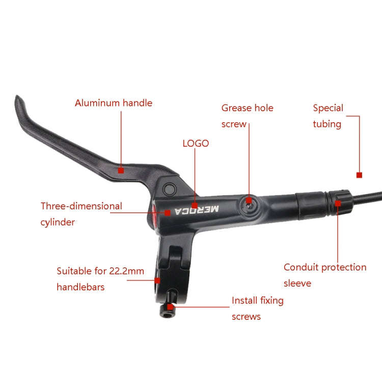 Meroca M800 Bicycle Brake Mountain Bike Universal Bilateral Brake Oil Pressure Disc Brake, Style:...