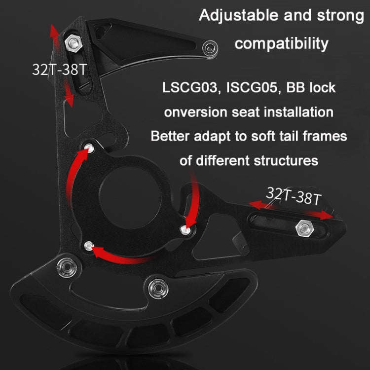 WEST BIKING YP0719259 Mountain Bike Chain Guide Support 32T-38T Gear Piece(Black)