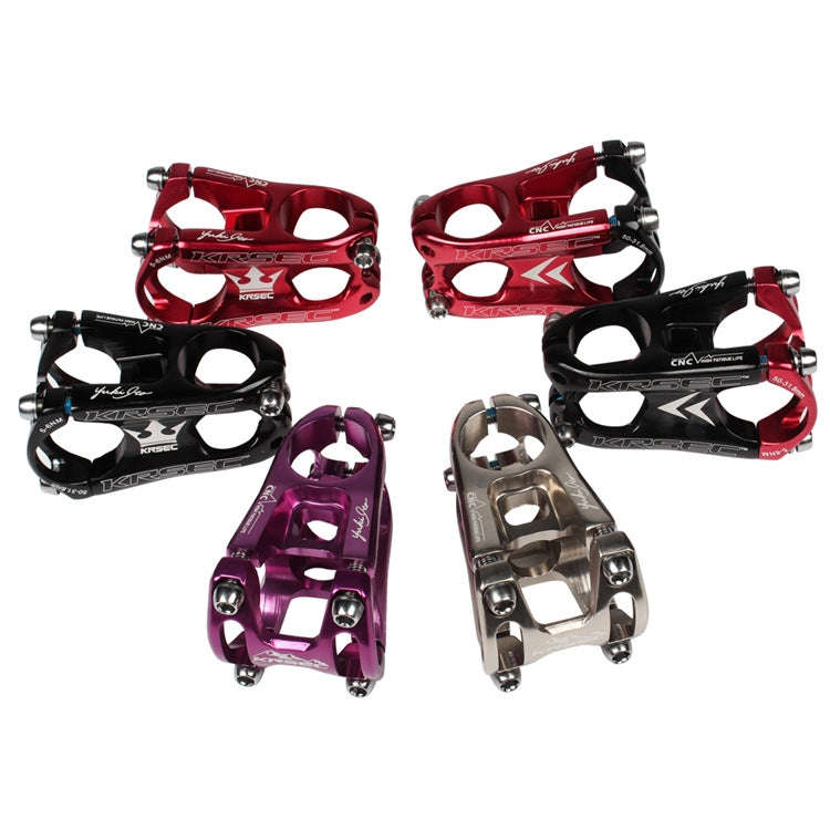 KRSEC CNC Ultra Light Short-Handed Mountain Bike Aluminum Alloy 50mm Riser, Colour: Titanium
