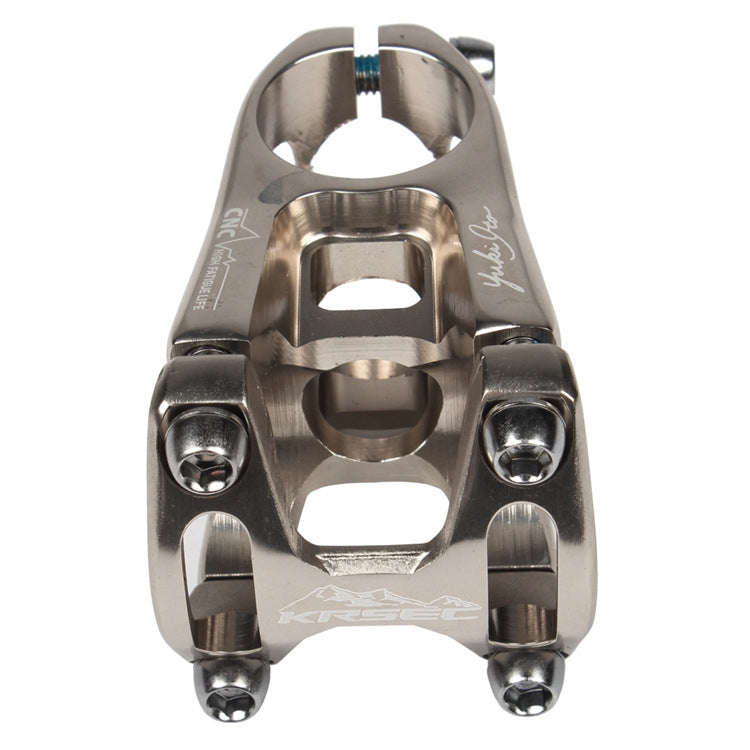 KRSEC CNC Ultra Light Short-Handed Mountain Bike Aluminum Alloy 50mm Riser, Colour: Titanium