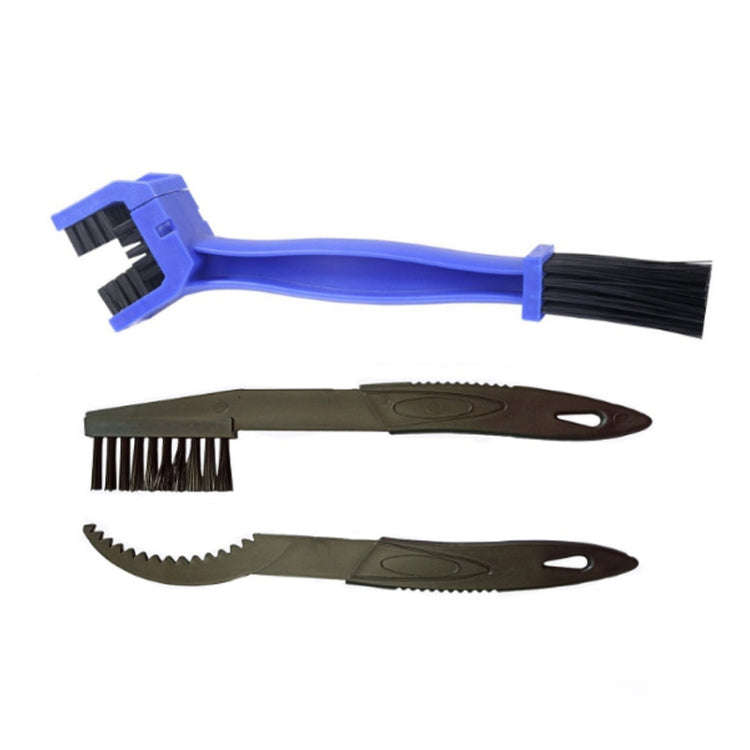 1 Set BG-7168 Bicycle And Motorcycle Cleaning Brush Three-Sided Chain Brush, Colour: Blue + Small...
