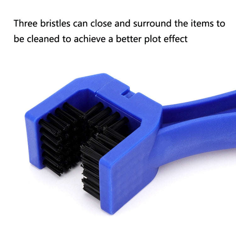1 Set BG-7168 Bicycle And Motorcycle Cleaning Brush Three-Sided Chain Brush, Colour: Blue + Small...