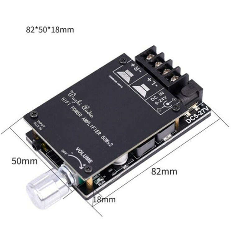 ZK-502C HIFI Wireless Bluetooth 5.0 TPA3116 Digital Power Audio Amplifier Board  50W X 2 Stereo A...