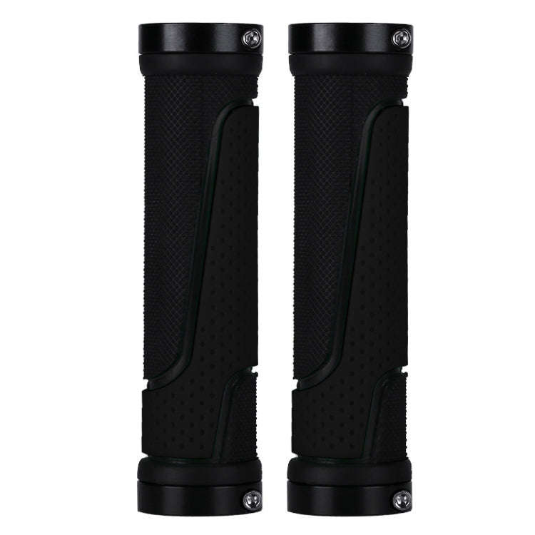 1pair BG-0404 Bicycle Rubber Handle Cover The Mountain Bike Bilateral Lock Dead Anti-Slip Handle ...