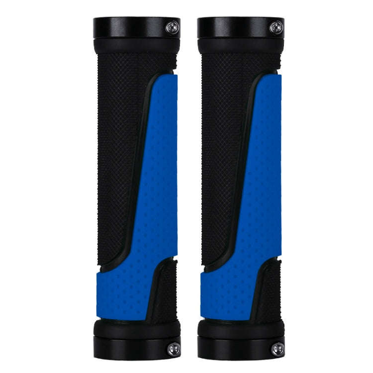 1pair BG-0404 Bicycle Rubber Handle Cover The Mountain Bike Bilateral Lock Dead Anti-Slip Handle ...
