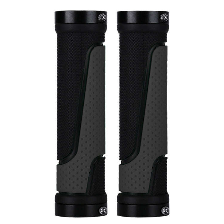 1pair BG-0404 Bicycle Rubber Handle Cover The Mountain Bike Bilateral Lock Dead Anti-Slip Handle ...