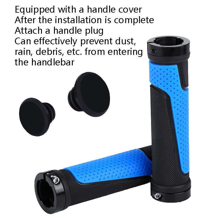 1pair BG-0404 Bicycle Rubber Handle Cover The Mountain Bike Bilateral Lock Dead Anti-Slip Handle ...