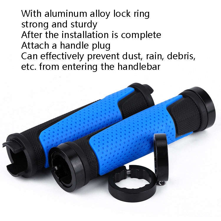1pair BG-0404 Bicycle Rubber Handle Cover The Mountain Bike Bilateral Lock Dead Anti-Slip Handle ...