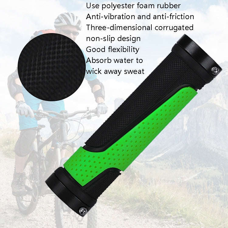 1pair BG-0404 Bicycle Rubber Handle Cover The Mountain Bike Bilateral Lock Dead Anti-Slip Handle ...