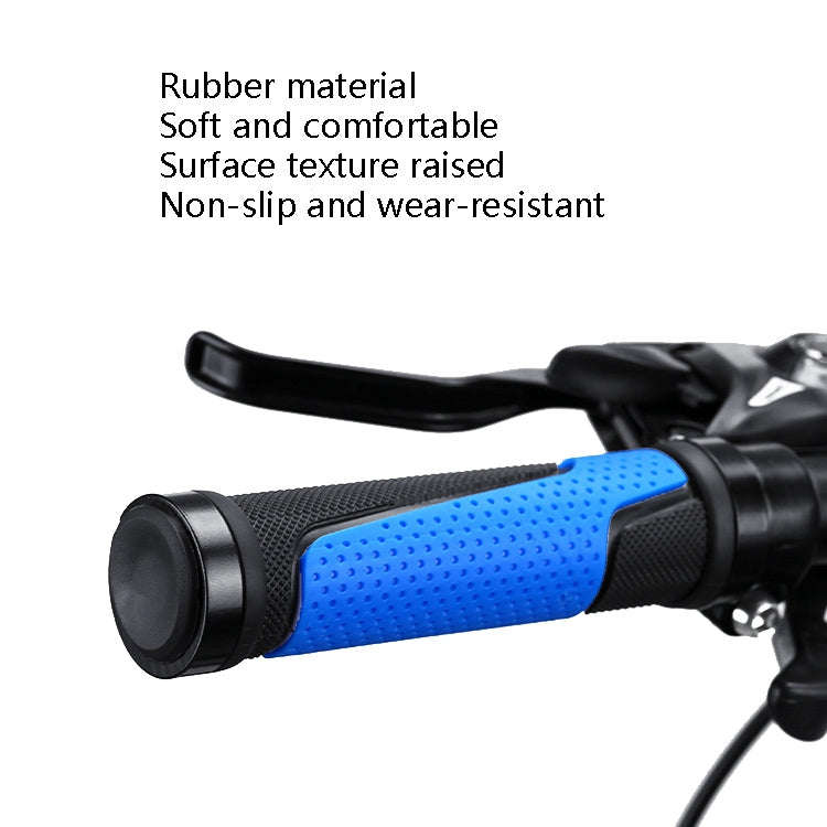 1pair BG-0404 Bicycle Rubber Handle Cover The Mountain Bike Bilateral Lock Dead Anti-Slip Handle ...