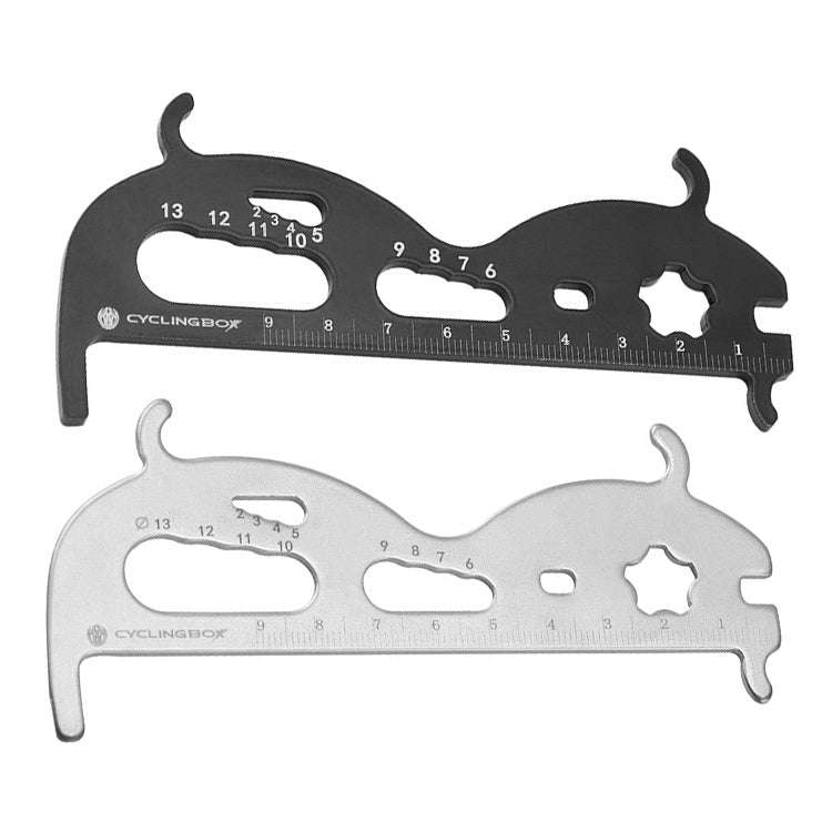 CYCLINGBOX Mountain Bicycle Chain Wear Measuring Ruler Measuring Chain Ruler Inspection Tool(Silver)