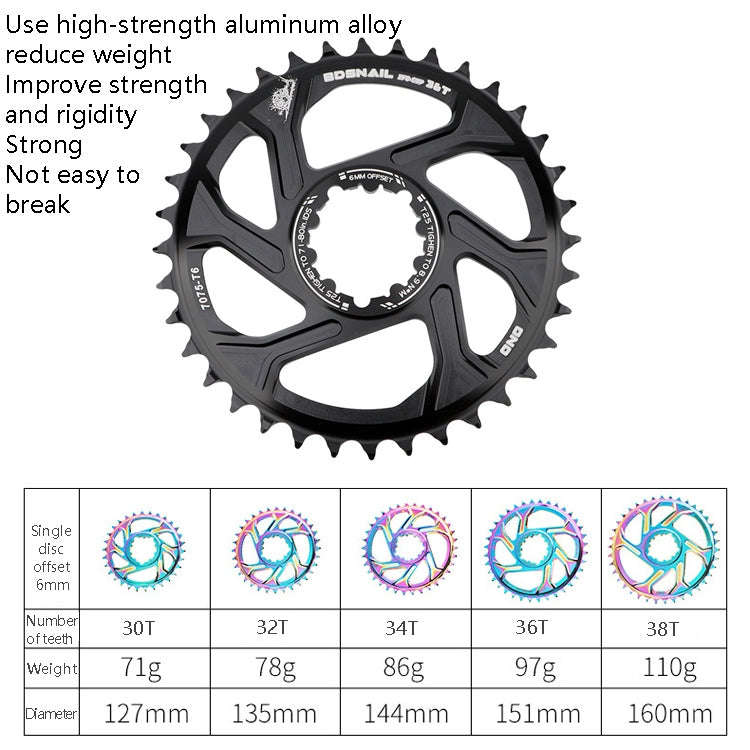 BDSNAIL Mountain Bike Single Disk GXP Direct-Shaped Integrated Disk Positive And Negative Tooth D...