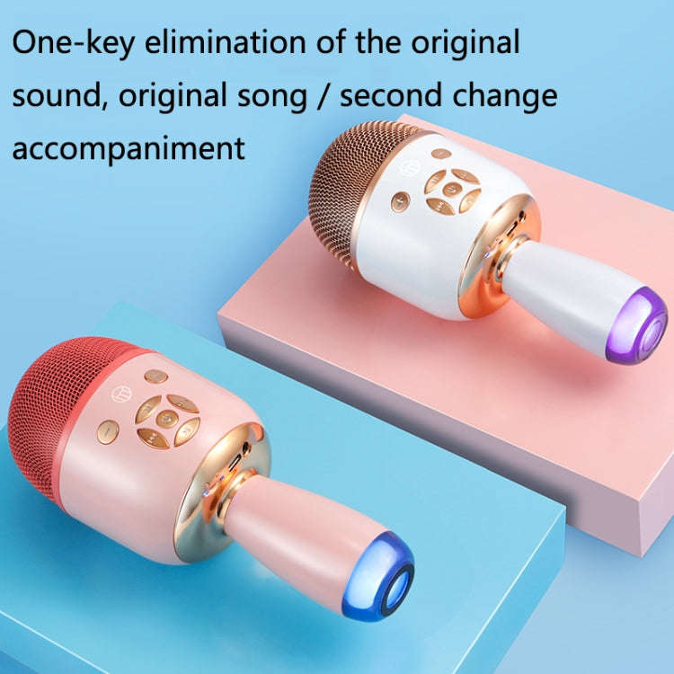 K58 Home Bluetooth Wireless Microphone With Lamp Mobile Phone K Song Children Microphone Audio(Wh...