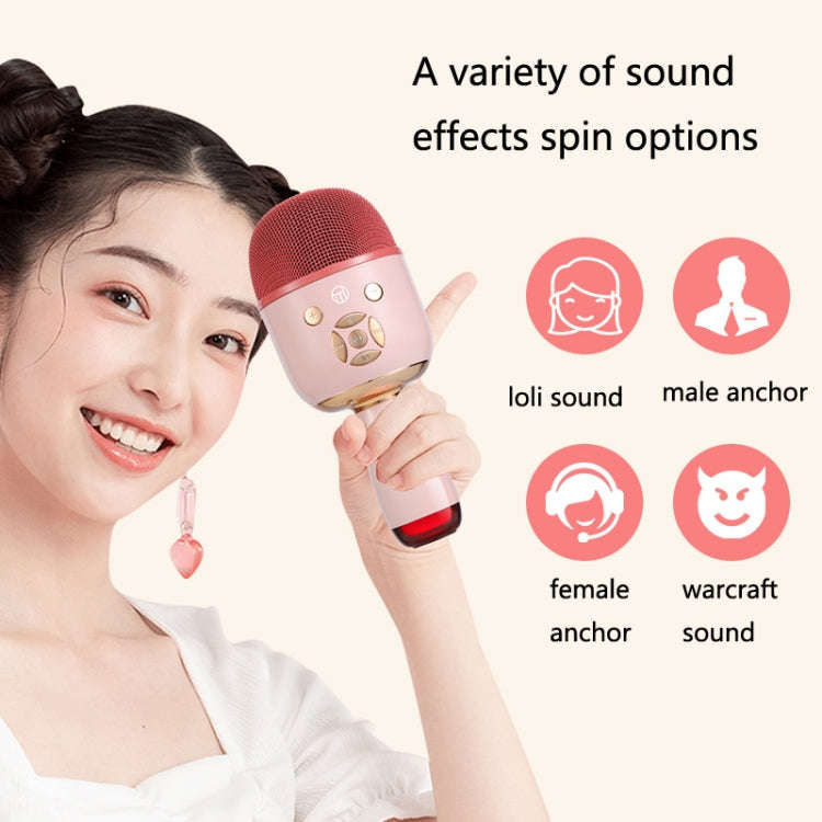 K58 Home Bluetooth Wireless Microphone With Lamp Mobile Phone K Song Children Microphone Audio(Wh...