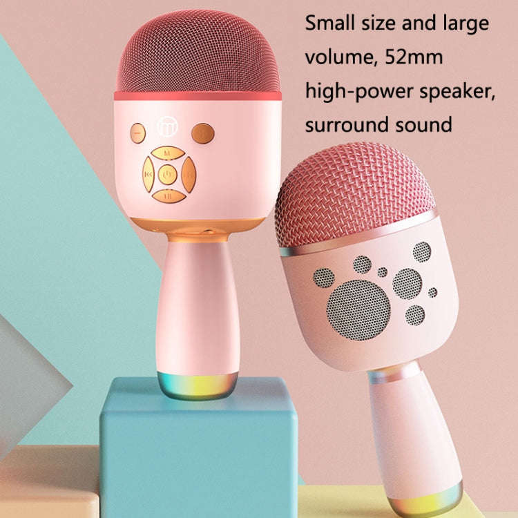 K58 Home Bluetooth Wireless Microphone With Lamp Mobile Phone K Song Children Microphone Audio(Wh...