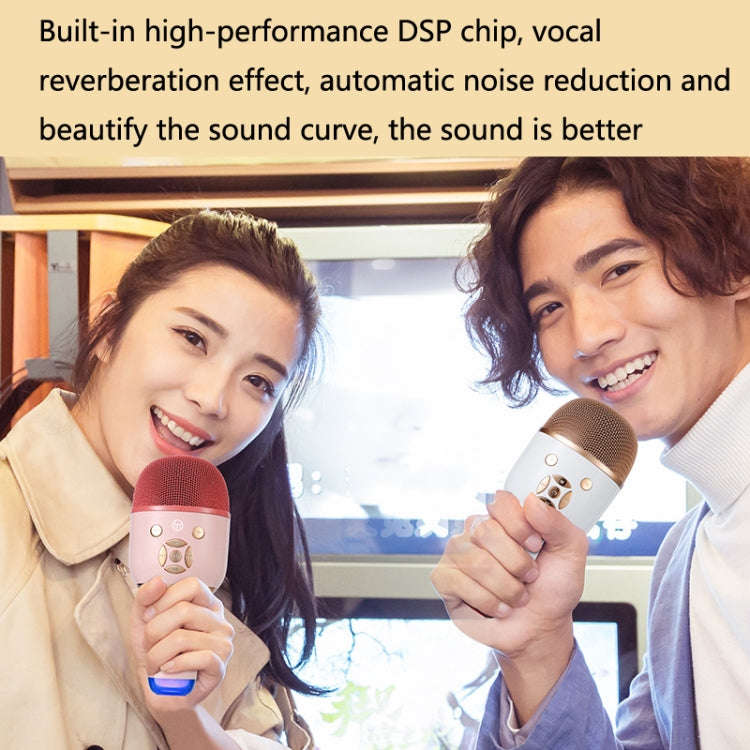 K58 Home Bluetooth Wireless Microphone With Lamp Mobile Phone K Song Children Microphone Audio(Wh...