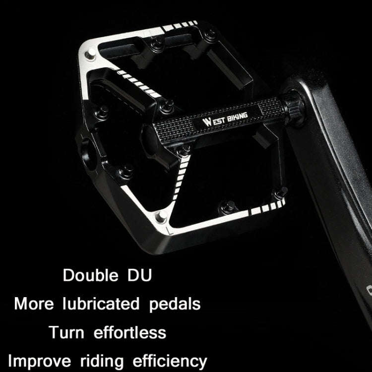 WEST BIKING Bicycle Aluminum Alloy Chromium Molybdenum Steel Axle Pedal(Black)