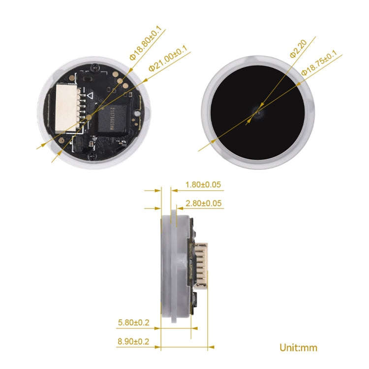 Waveshare 25515 Round 2D Codes Scanner Module Barcode/QR Code Reader, With LED Indicator