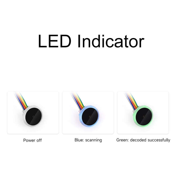 Waveshare 25515 Round 2D Codes Scanner Module Barcode/QR Code Reader, With LED Indicator