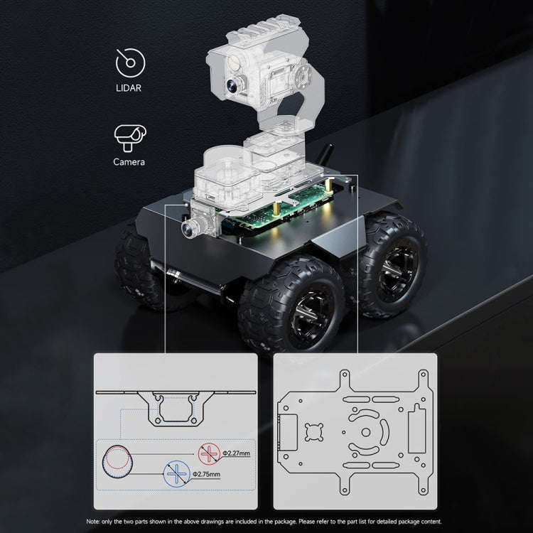 Waveshare WAVE ROVER Flexible Expandable 4WD Mobile Robot Chassis, Onboard ESP32 Module(US Plug)
