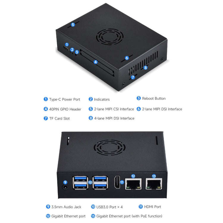 Waveshare 25311 Metal Case For VisionFive2 Board, With Cooling Fan